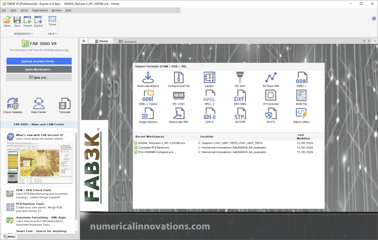 FAB 3000 software interface