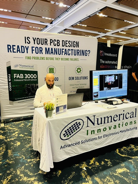 Numerical Innovations booth at PCB West 2026 with FAB 3000 and OEM Solutions banners